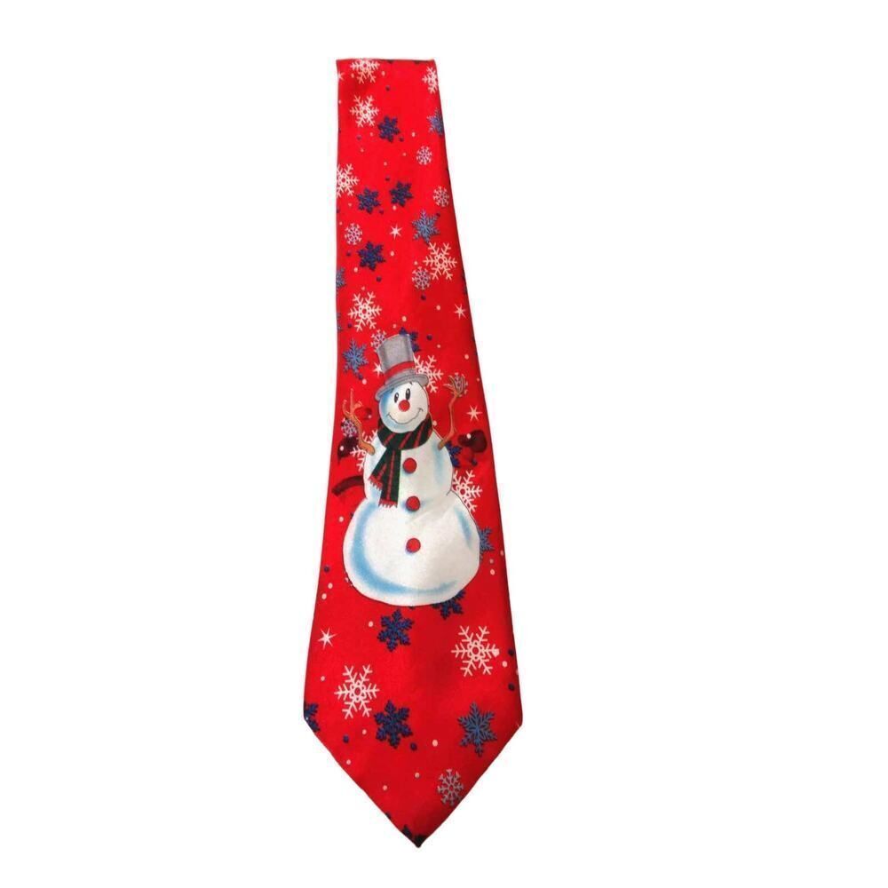 Festive Christmas Snowman Holiday Necktie